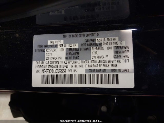 Mazda Cx-5 Touring 2020 JM3KFBCMXL0822964 Image 9
