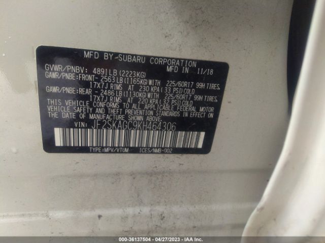 JF2SKAGC9KH464306 Subaru Forester Premium