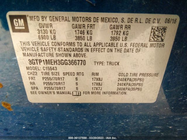 3GTP1MEH3GG366770 GMC Sierra 1500 Sle