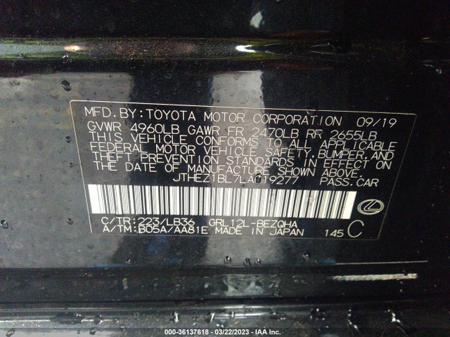 2020 Lexus GS, VIN: JTHEZ1BL7LA019277
