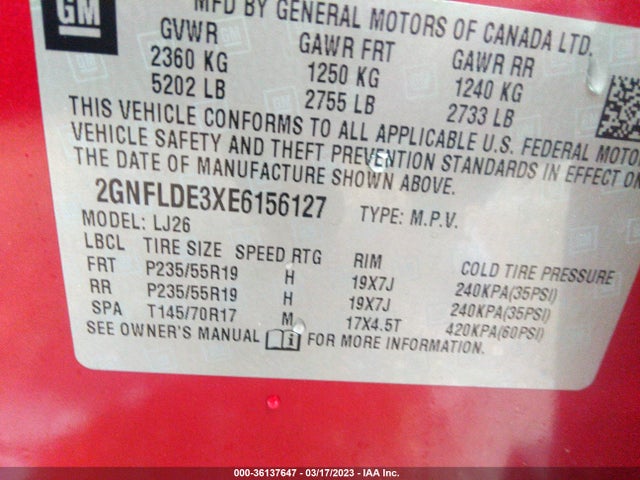 Chevrolet Equinox Ltz 2014 2GNFLDE3XE6156127 Image 10