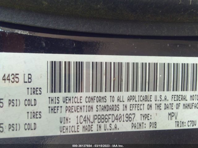 1C4NJPBB6FD401967 Jeep Patriot Sport