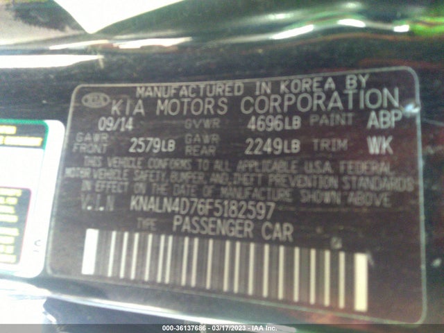 KIA Cadenza Premium 2015 KNALN4D76F5182597 Image 10