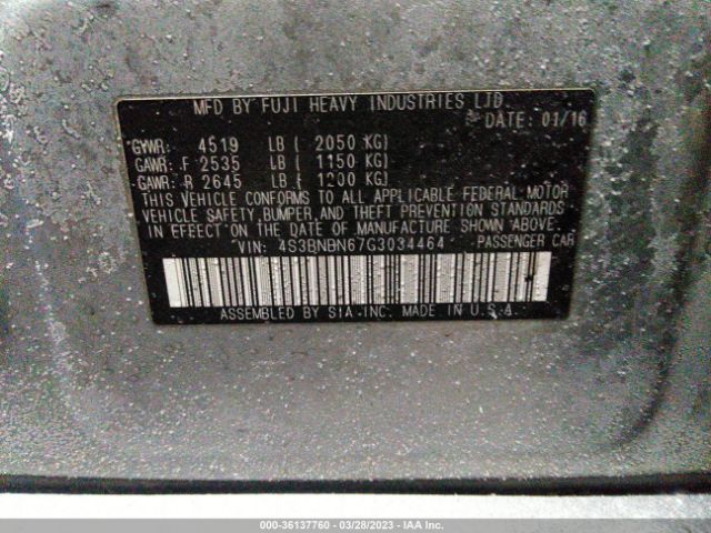 4S3BNBN67G3034464 Subaru Legacy 2.5i Limited