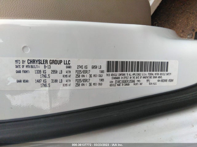 2C4RC1BG8ER125906 Chrysler Town & Country Touring