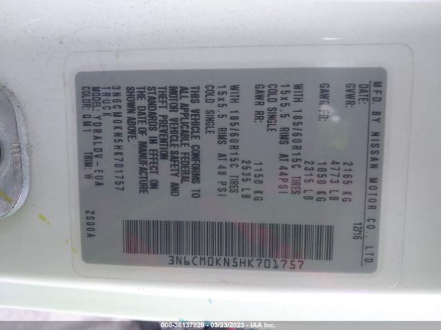 3N6CM0KN5HK701757 Nissan Nv200 Compact Cargo S
