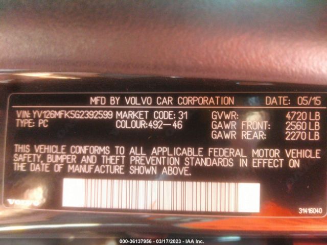 YV126MFK5G2392599 Volvo S60 T5 Drive-e Premier