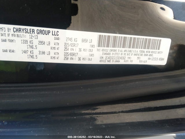 Dodge Grand Caravan R/t 2014 2C4RDGEG1ER248362 Image 9