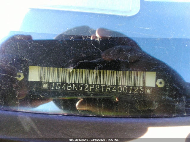 36138510 :رقم المزاد ، 1G4BN52P2TR400123 vin ، 1996 Buick Roadmaster مزاد بيع
