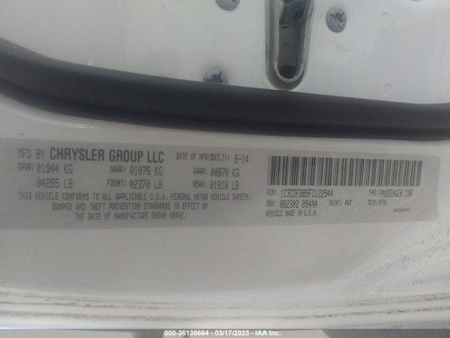 Dodge DART SXT 2015 1C3CDFBB5FD122944 Image 9