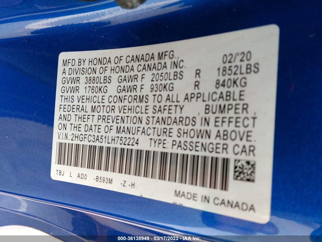 Honda CIVIC SI COUPE 2020 2HGFC3A51LH752224 Image 9