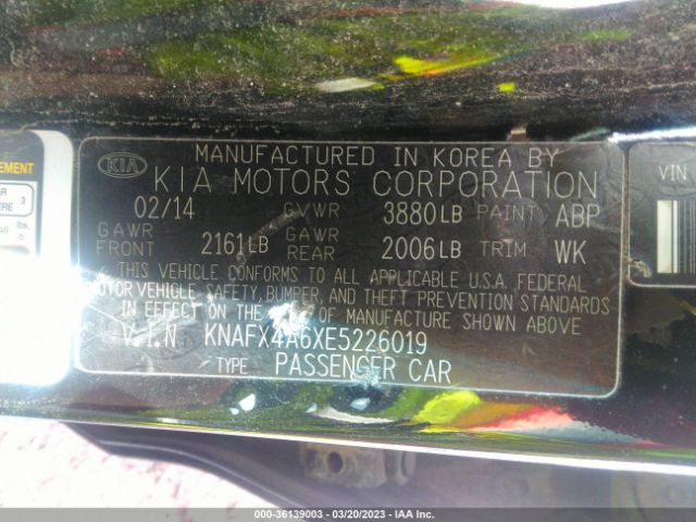 KNAFX4A6XE5226019 KIA FORTE LX
