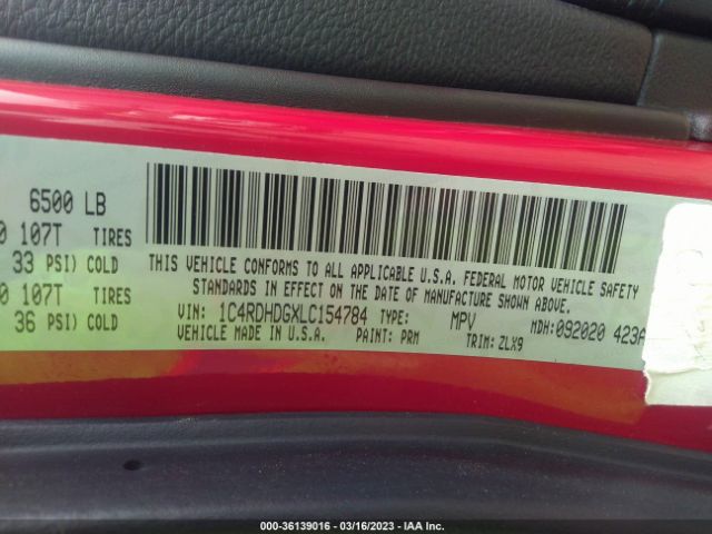 1C4RDHDGXLC154784 Dodge Durango Gt Plus