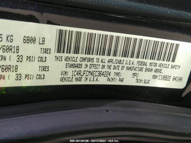 1C4RJFCM4EC364224 Jeep Grand Cherokee Overland