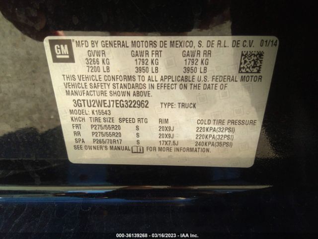 3GTU2WEJ7EG322962 GMC Sierra 1500 Denali