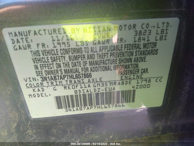Nissan SENTRA SV 2017 3N1AB7AP7HL657866 Image 10