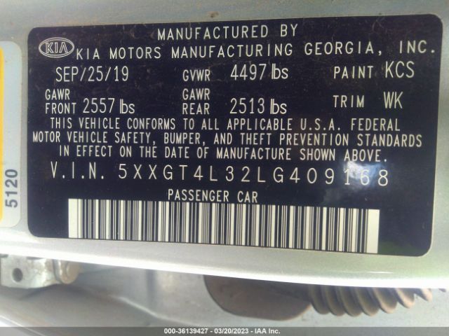 5XXGT4L32LG409168 KIA Optima Lx