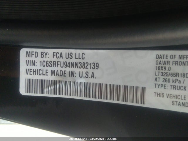 RAM 1500 Trx 2022 1C6SRFU94NN382139 Image 10