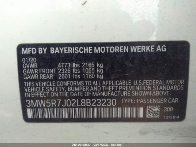 3MW5R7J02L8B23230 BMW 3 Series 330i Xdrive