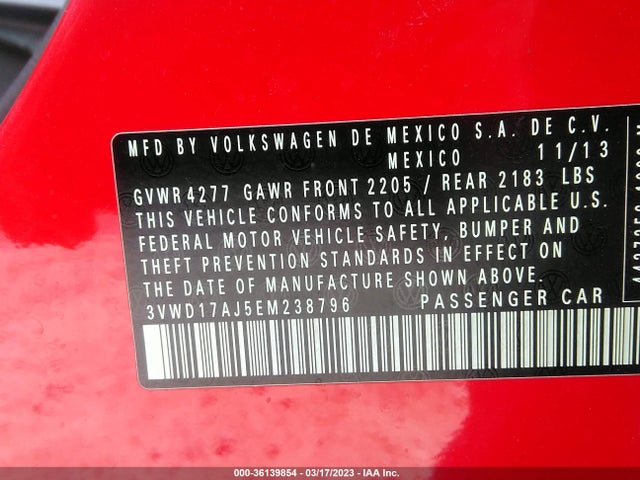 3VWD17AJ5EM238796 Volkswagen Jetta Sedan Se W/connectivity