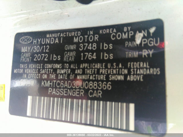 Hyundai Veloster W/black Int 2013 KMHTC6AD3DU088366 Image 9