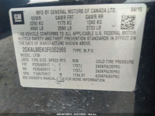 2GKALMEK3F6362969 GMC Terrain Sle