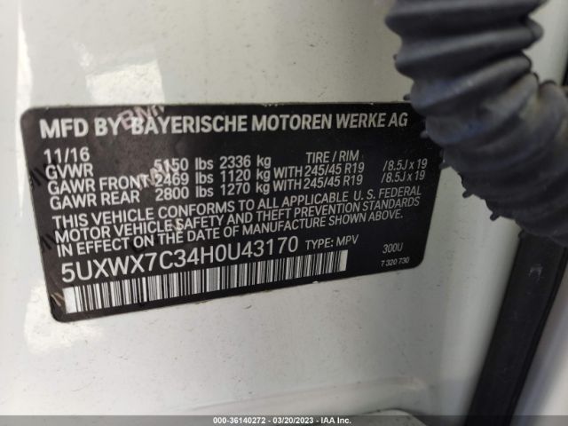 5UXWX7C34H0U43170 BMW X3 Xdrive35i