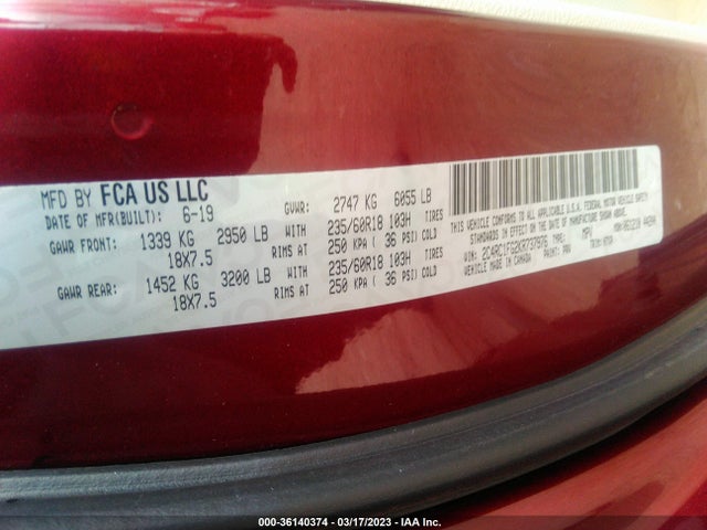 Chrysler Pacifica Touring Plus 2019 2C4RC1FG2KR737976 Image 9