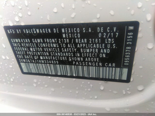 3VW2B7AJ1HM334899 Volkswagen Jetta 1.4t S