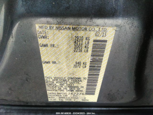 1N4AL3AP2FC267226 Nissan Altima 2.5 S