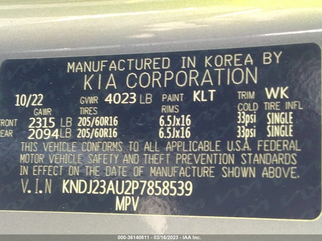 KIA SOUL LX 2023 KNDJ23AU2P7858539 Image 9
