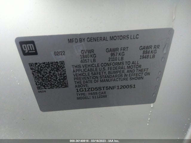 Chevrolet MALIBU LT 2022 1G1ZD5ST5NF120051 Image 10