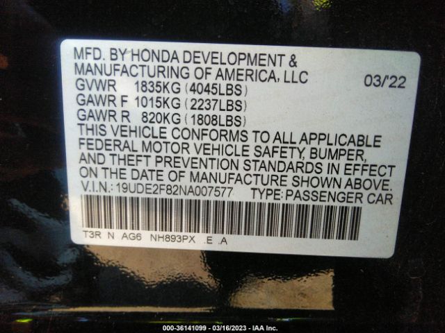 19UDE2F82NA007577 Acura Ilx Package