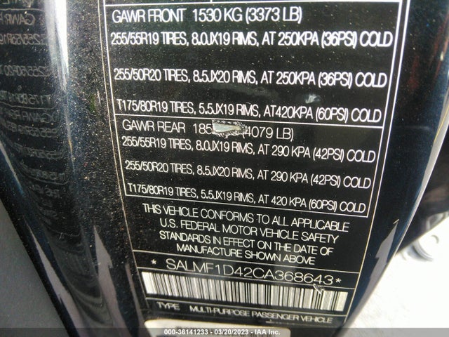 Land Rover Range Rover Hse Lux 2012 SALMF1D42CA368643 Image 10