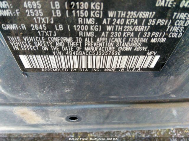 4S4BSACC5J3357636 Subaru Outback Premium
