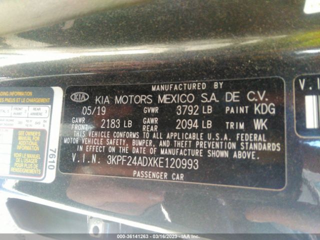 3KPF24ADXKE120993 KIA Forte Lxs
