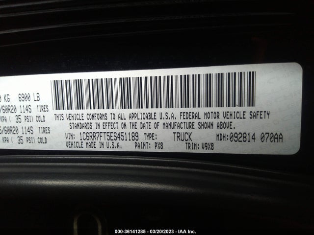 2014 RAM 1500 EXPRESS VIN: 1C6RR7FT5ES451189