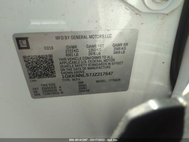 1GKKNNLS7JZ217647 GMC ACADIA SLT