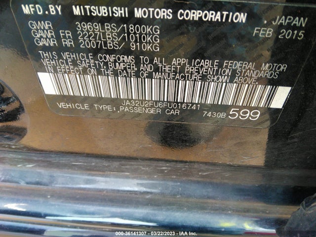 JA32U2FU6FU016741 Mitsubishi LANCER ES