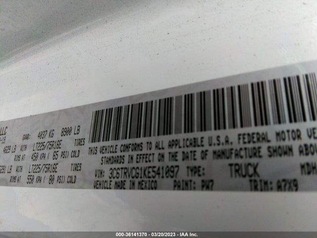 RAM Promaster Cargo Van 2019 3C6TRVCG1KE541097 Image 9