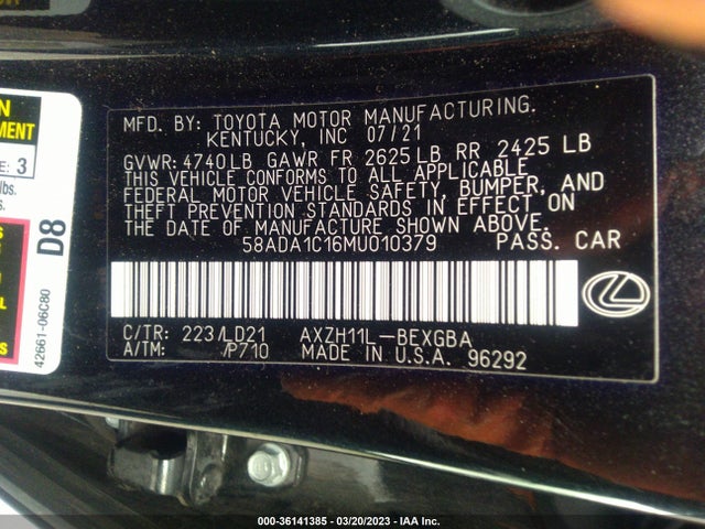 58ADA1C16MU010379 Lexus Es Es 300h