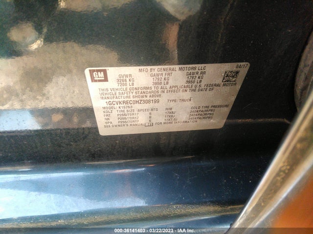 Chevrolet Silverado 1500 Lt 2017 1GCVKREC0HZ308199 Image 9