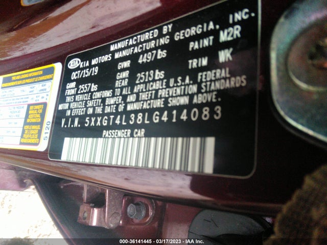 KIA Optima Lx 2020 5XXGT4L38LG414083 Image 10