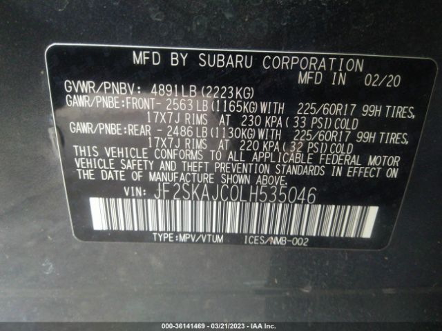 JF2SKAJC0LH535046 Subaru Forester Premium