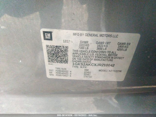 1GKS2AKCXJR210042 GMC YUKON SLE