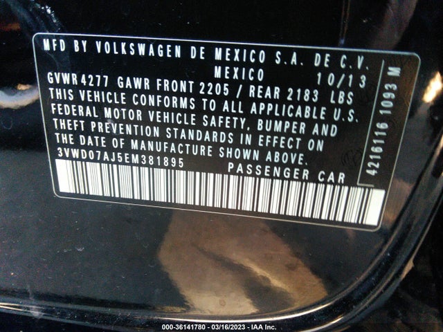3VWD07AJ5EM381895 Volkswagen Jetta Sedan Se W/connectivity