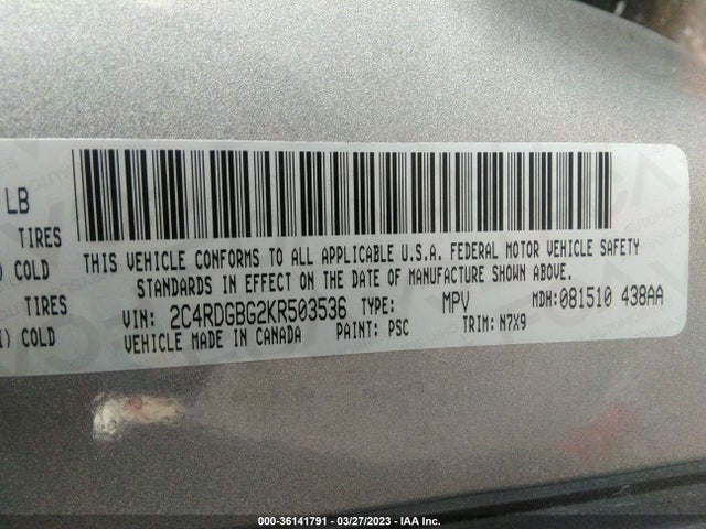 Dodge Grand Caravan Se Plus 2019 2C4RDGBG2KR503536 Image 9