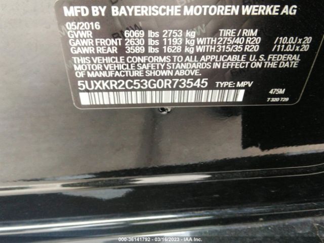 5UXKR2C53G0R73545 BMW X5 Sdrive35i