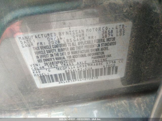 3N1AB7AP4GY272878 Nissan SENTRA SR