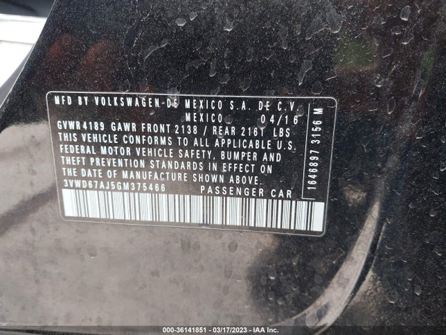 3VWD67AJ5GM375466 Volkswagen Jetta Sedan 1.4t Se W/connectivity